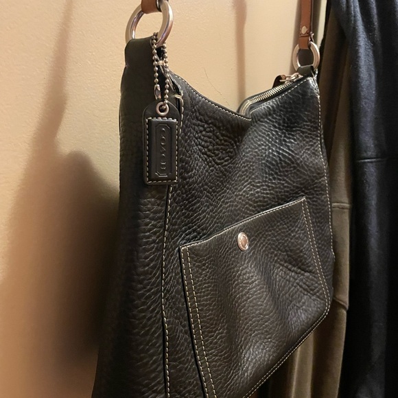 Vintage Coach Chelsea #C0782-F10891 Black Pebbled Leather Hobo Shoulder Bag - Picture 6 of 8